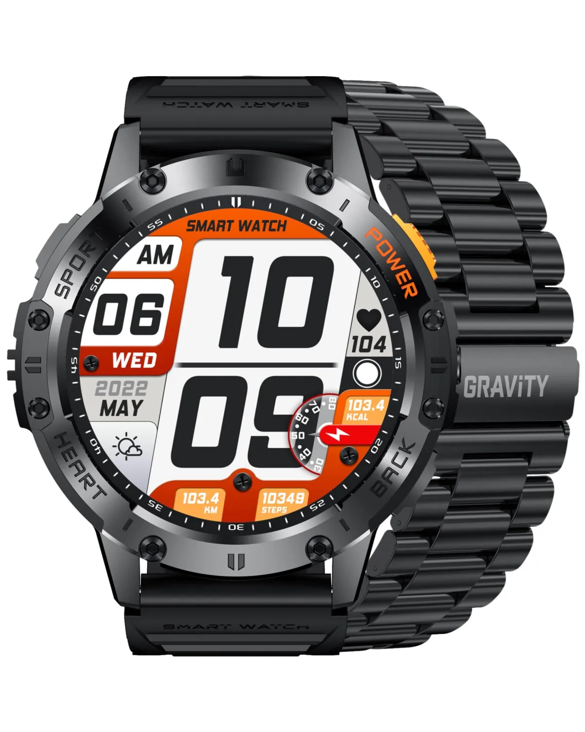 SMARTWATCH MĘSKI GRAVITY GT22-1 - AMOLED, DODATKOWY PASEK (sg030a)