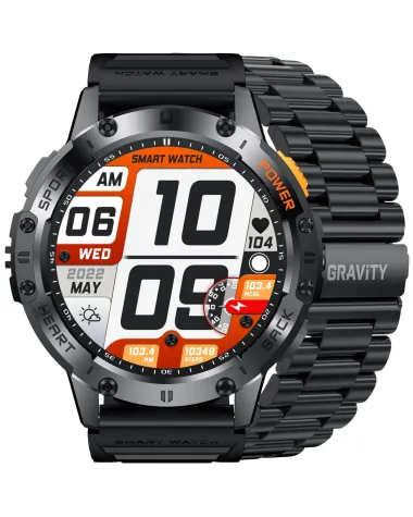 SMARTWATCH MĘSKI GRAVITY GT22-1 - AMOLED, DODATKOWY PASEK (sg030a)