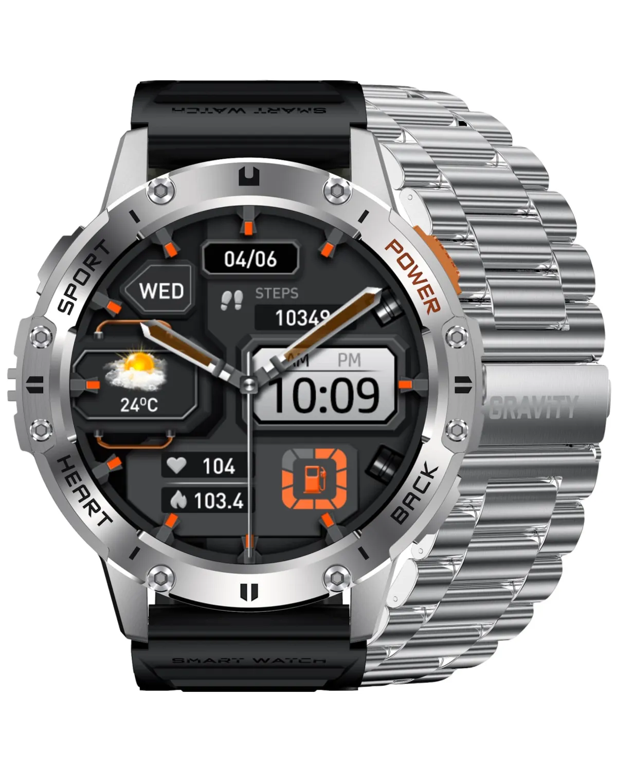 SMARTWATCH MĘSKI GRAVITY GT22-2 - AMOLED, DODATKOWY PASEK (sg030b)