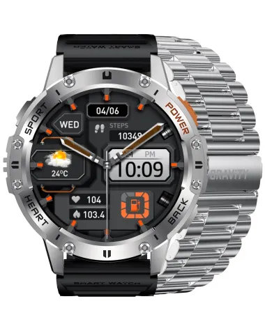 SMARTWATCH MĘSKI GRAVITY GT22-2 - AMOLED, DODATKOWY PASEK (sg030b)