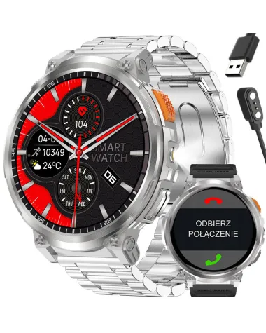 SMARTWATCH MĘSKI GRAVITY GT23-2 - LATARKA, DODATKOWY PASEK  (sg031b)