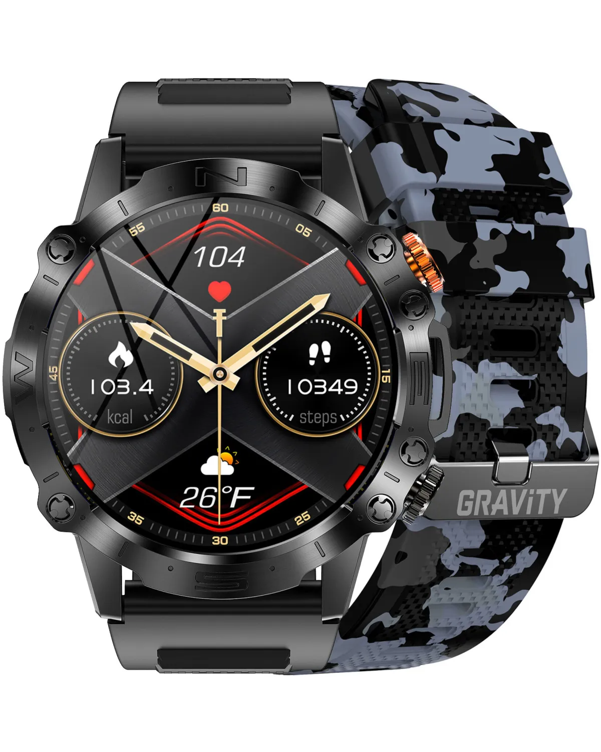 SMARTWATCH MĘSKI GRAVITY GT20-5 - AMOLED, DODATKOWY PASEK (sg024e)