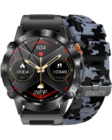 SMARTWATCH MĘSKI GRAVITY GT20-5 - AMOLED, DODATKOWY PASEK (sg024e)