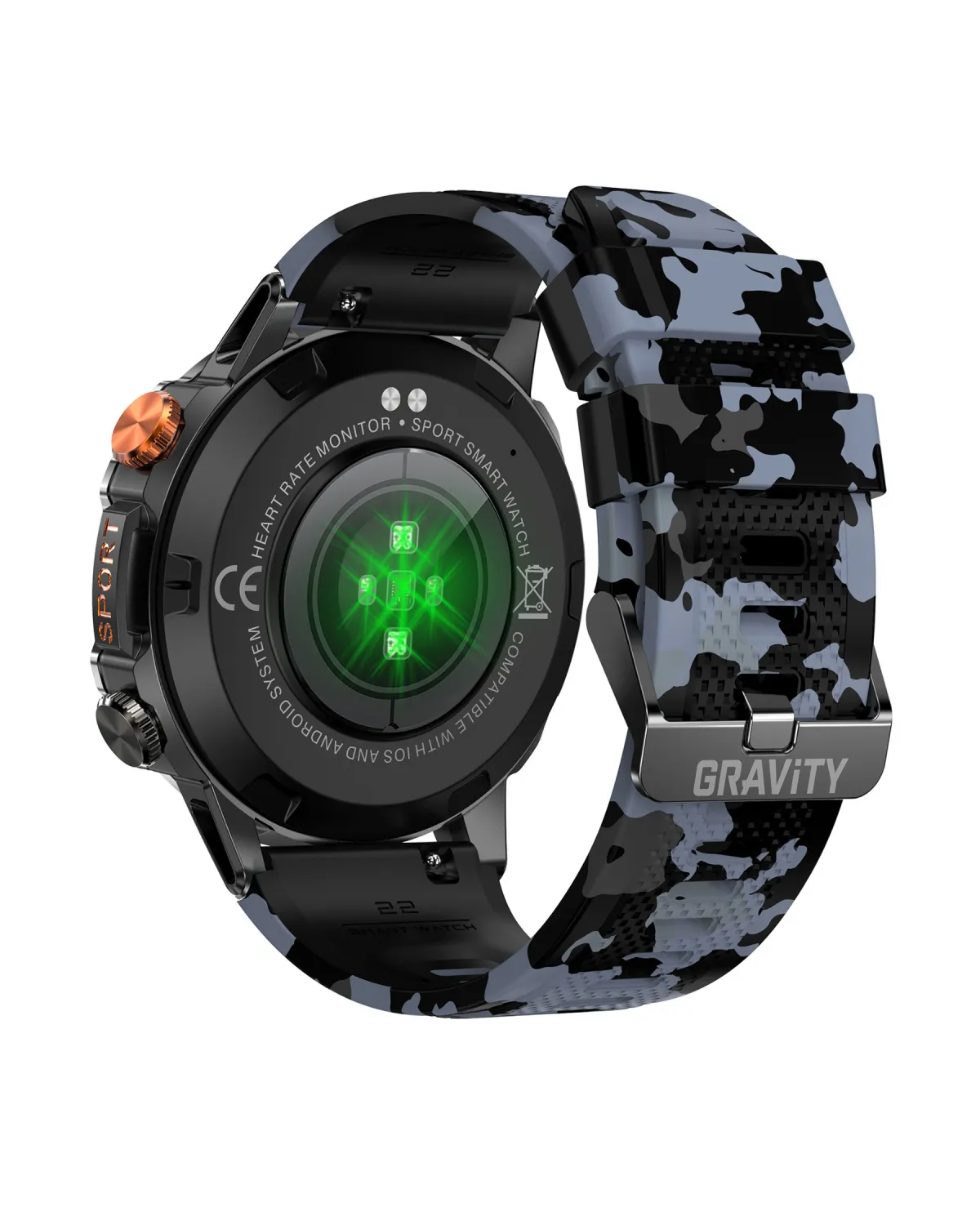SMARTWATCH MĘSKI GRAVITY GT20-5 - AMOLED, DODATKOWY PASEK (sg024e)