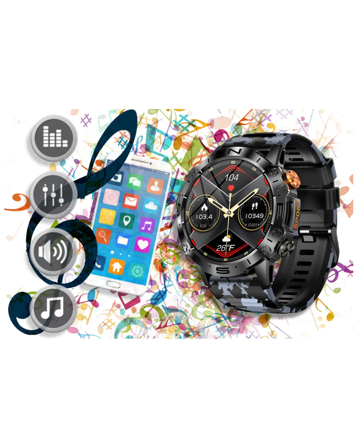 SMARTWATCH MĘSKI GRAVITY GT20-5 - AMOLED, DODATKOWY PASEK (sg024e)