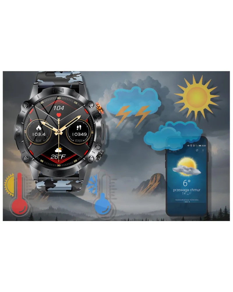 SMARTWATCH MĘSKI GRAVITY GT20-5 - AMOLED, DODATKOWY PASEK (sg024e)