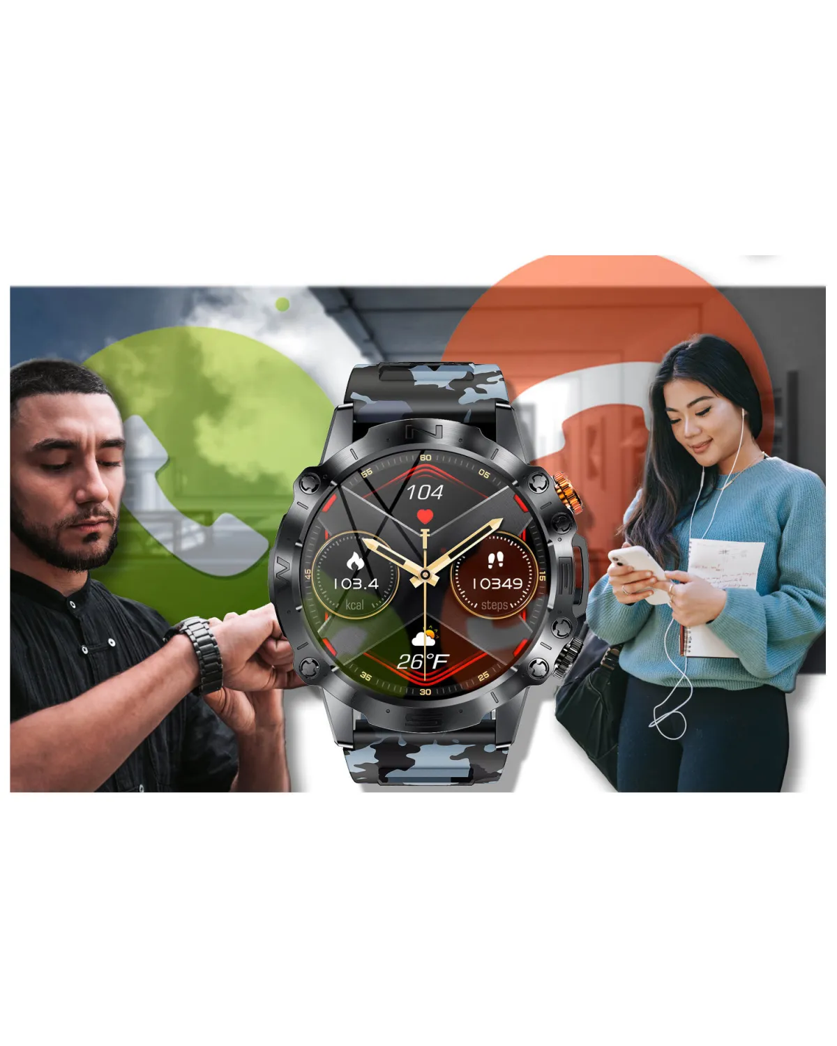 SMARTWATCH MĘSKI GRAVITY GT20-5 - AMOLED, DODATKOWY PASEK (sg024e)