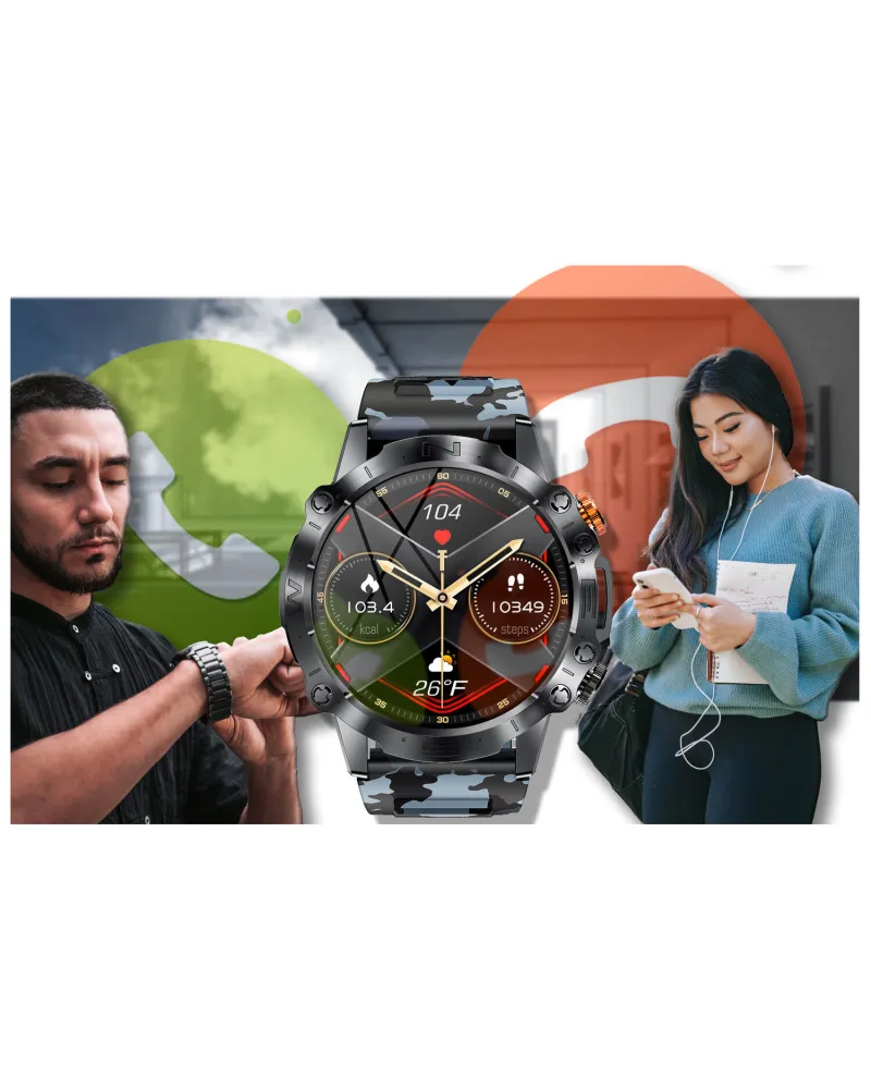 SMARTWATCH MĘSKI GRAVITY GT20-5 - AMOLED, DODATKOWY PASEK (sg024e)