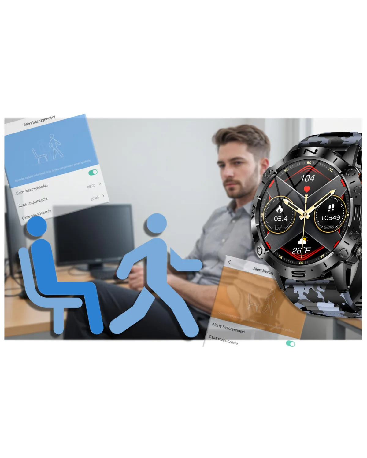 SMARTWATCH MĘSKI GRAVITY GT20-5 - AMOLED, DODATKOWY PASEK (sg024e)