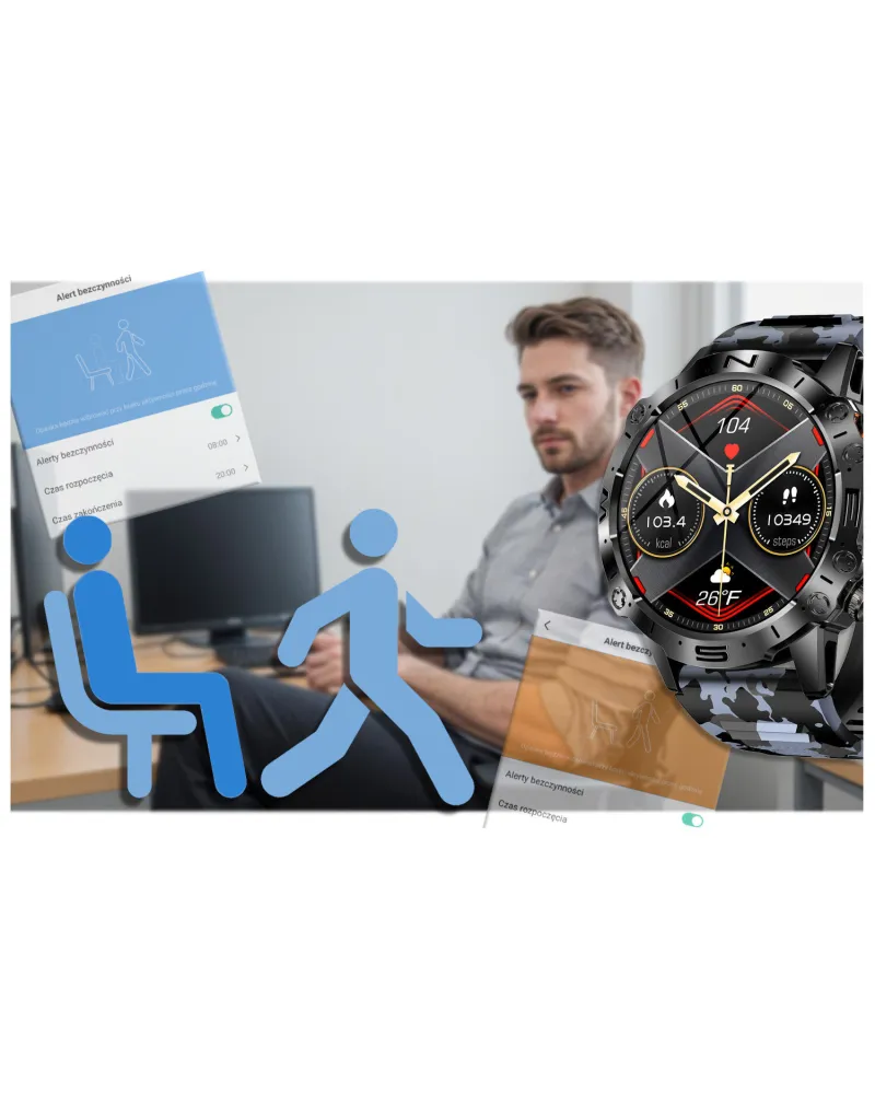 SMARTWATCH MĘSKI GRAVITY GT20-5 - AMOLED, DODATKOWY PASEK (sg024e)