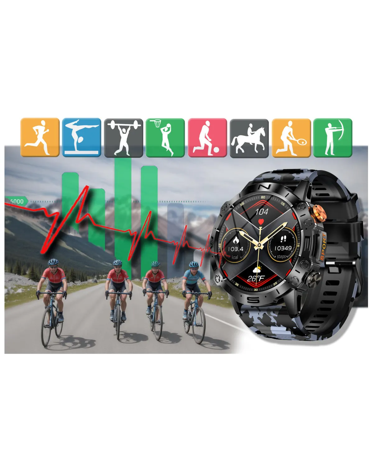SMARTWATCH MĘSKI GRAVITY GT20-5 - AMOLED, DODATKOWY PASEK (sg024e)