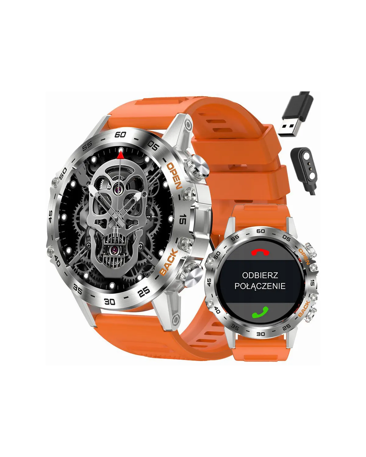 SMARTWATCH MĘSKI GRAVITY GT9-9- WYKONYWANIE POŁĄCZEŃ, CIŚNIENIOMIERZ (sg021i)