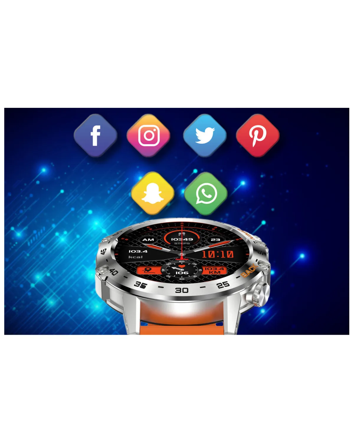 SMARTWATCH MĘSKI GRAVITY GT9-9- WYKONYWANIE POŁĄCZEŃ, CIŚNIENIOMIERZ (sg021i)