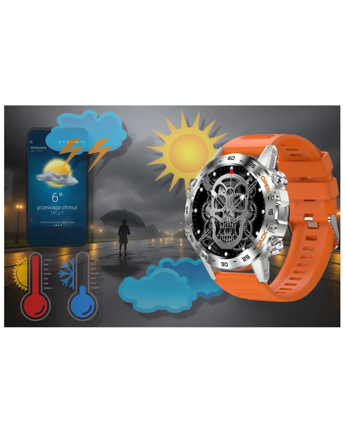 SMARTWATCH MĘSKI GRAVITY GT9-9- WYKONYWANIE POŁĄCZEŃ, CIŚNIENIOMIERZ (sg021i)