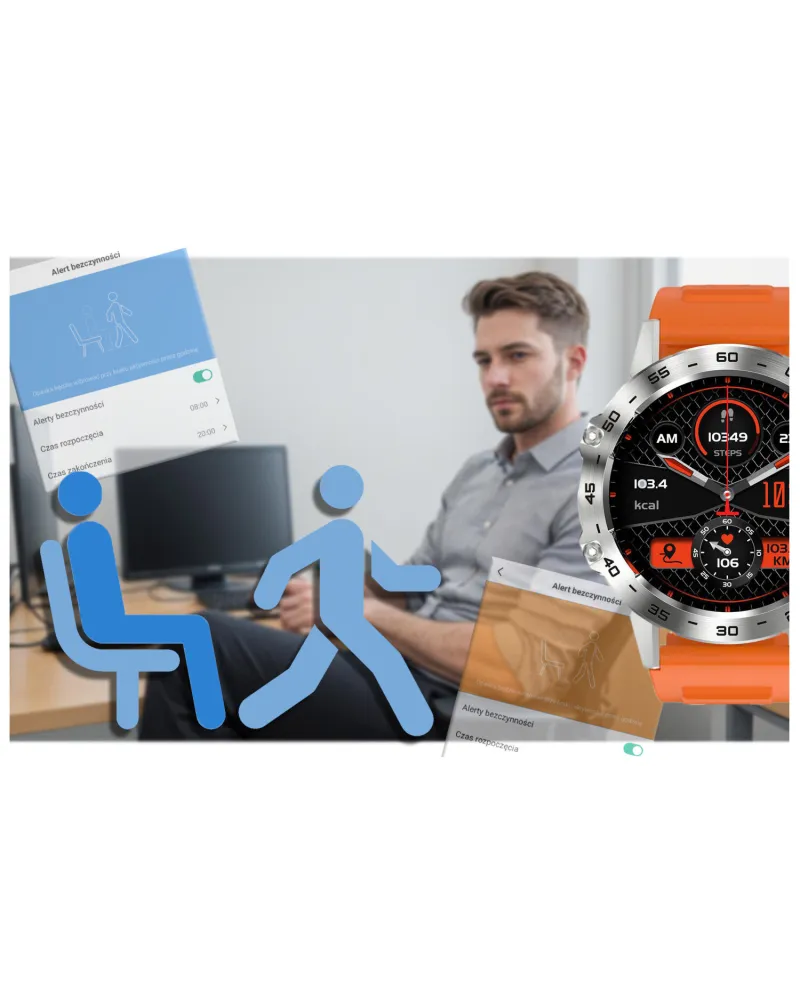 SMARTWATCH MĘSKI GRAVITY GT9-9- WYKONYWANIE POŁĄCZEŃ, CIŚNIENIOMIERZ (sg021i)