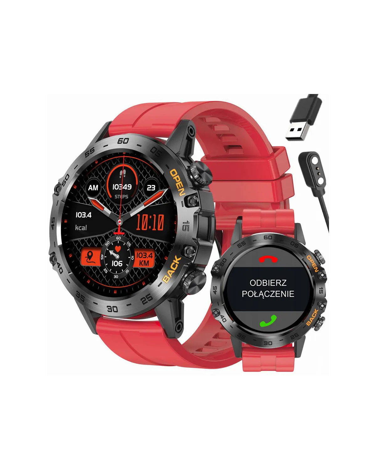 SMARTWATCH MĘSKI GRAVITY GT9-11 - WYKONYWANIE POŁĄCZEŃ, CIŚNIENIOMIERZ (sg021k)