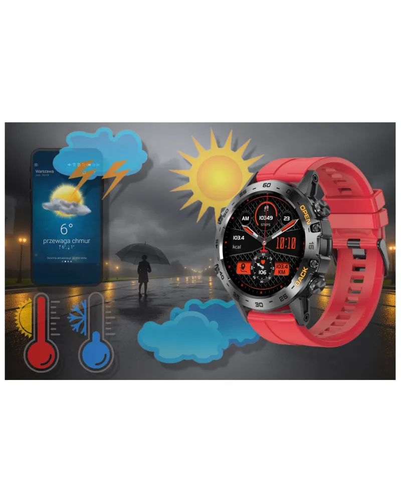 SMARTWATCH MĘSKI GRAVITY GT9-11 - WYKONYWANIE POŁĄCZEŃ, CIŚNIENIOMIERZ (sg021k)