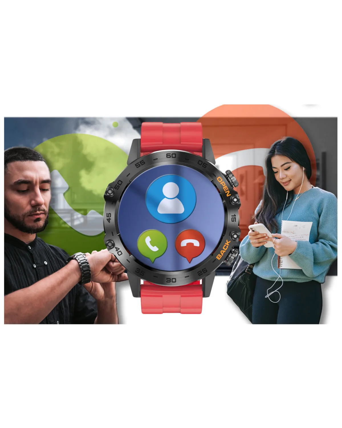 SMARTWATCH MĘSKI GRAVITY GT9-11 - WYKONYWANIE POŁĄCZEŃ, CIŚNIENIOMIERZ (sg021k)