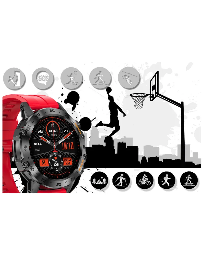 SMARTWATCH MĘSKI GRAVITY GT9-11 - WYKONYWANIE POŁĄCZEŃ, CIŚNIENIOMIERZ (sg021k)