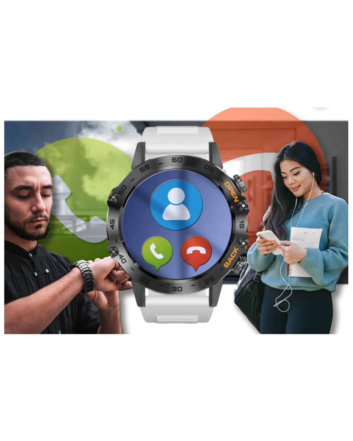 SMARTWATCH MĘSKI GRAVITY GT9-10 - WYKONYWANIE POŁĄCZEŃ, CIŚNIENIOMIERZ (sg021j)