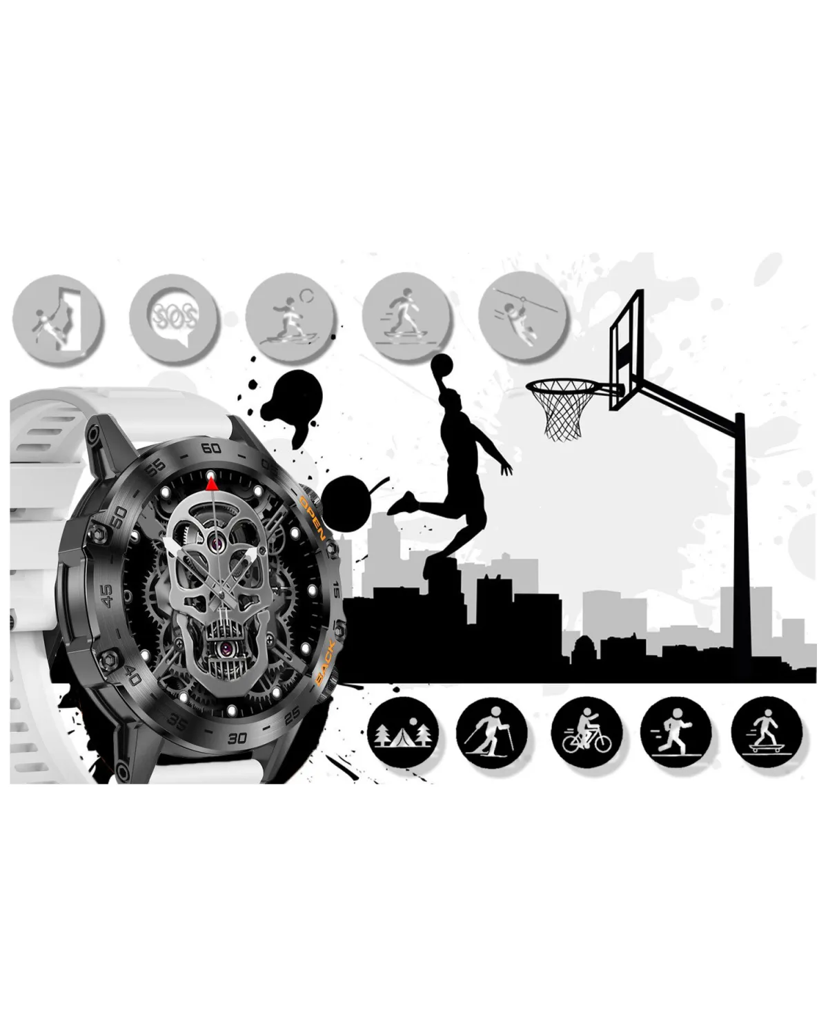 SMARTWATCH MĘSKI GRAVITY GT9-10 - WYKONYWANIE POŁĄCZEŃ, CIŚNIENIOMIERZ (sg021j)