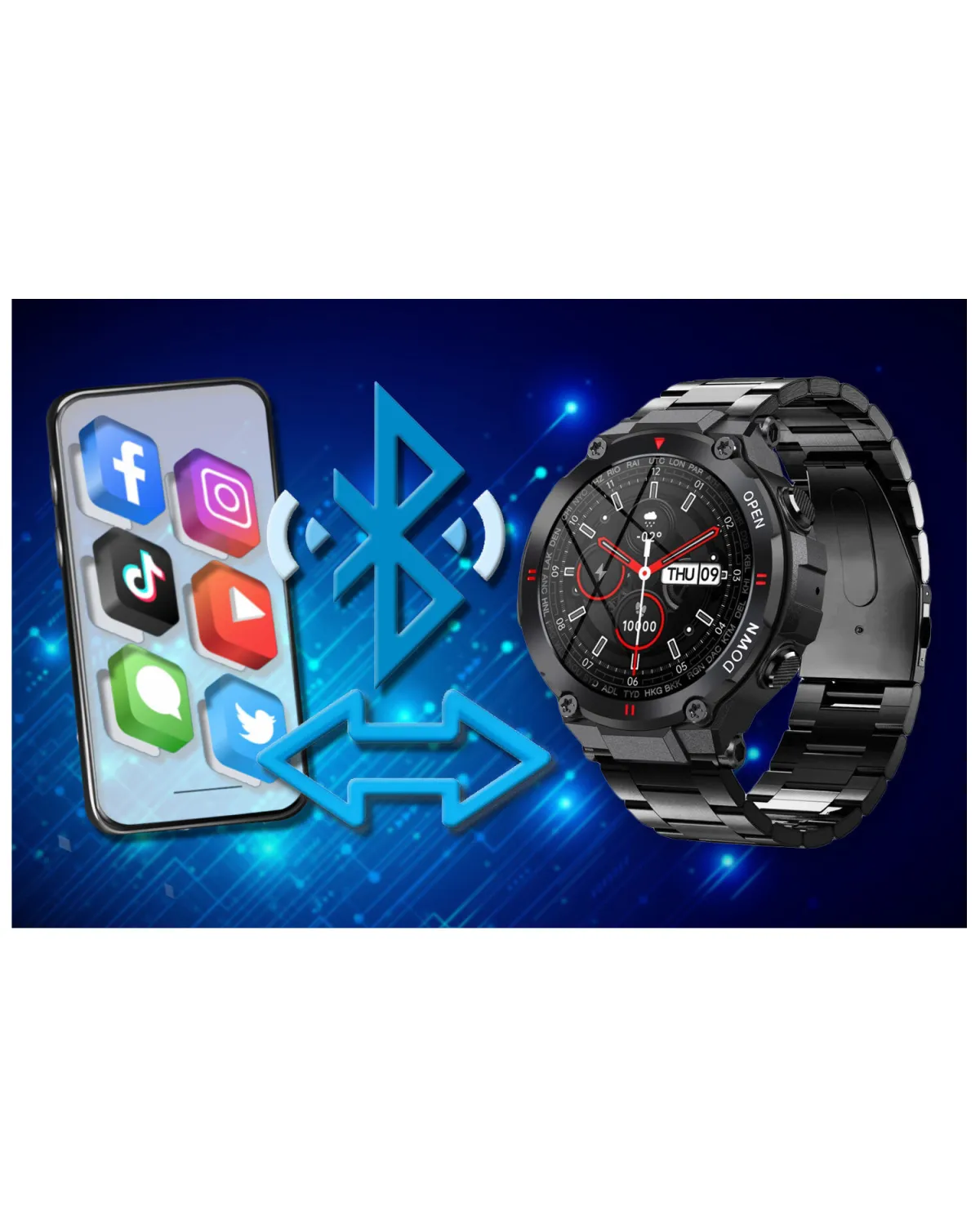 SMARTWATCH MĘSKI GRAVITY GT7-2 - WYKONYWANIE POŁĄCZEŃ (sg016b) SMARTWATCH MĘSKI GRAVITY GT7-2 - WYKONYWANIE POŁĄCZEŃ (sg016b)