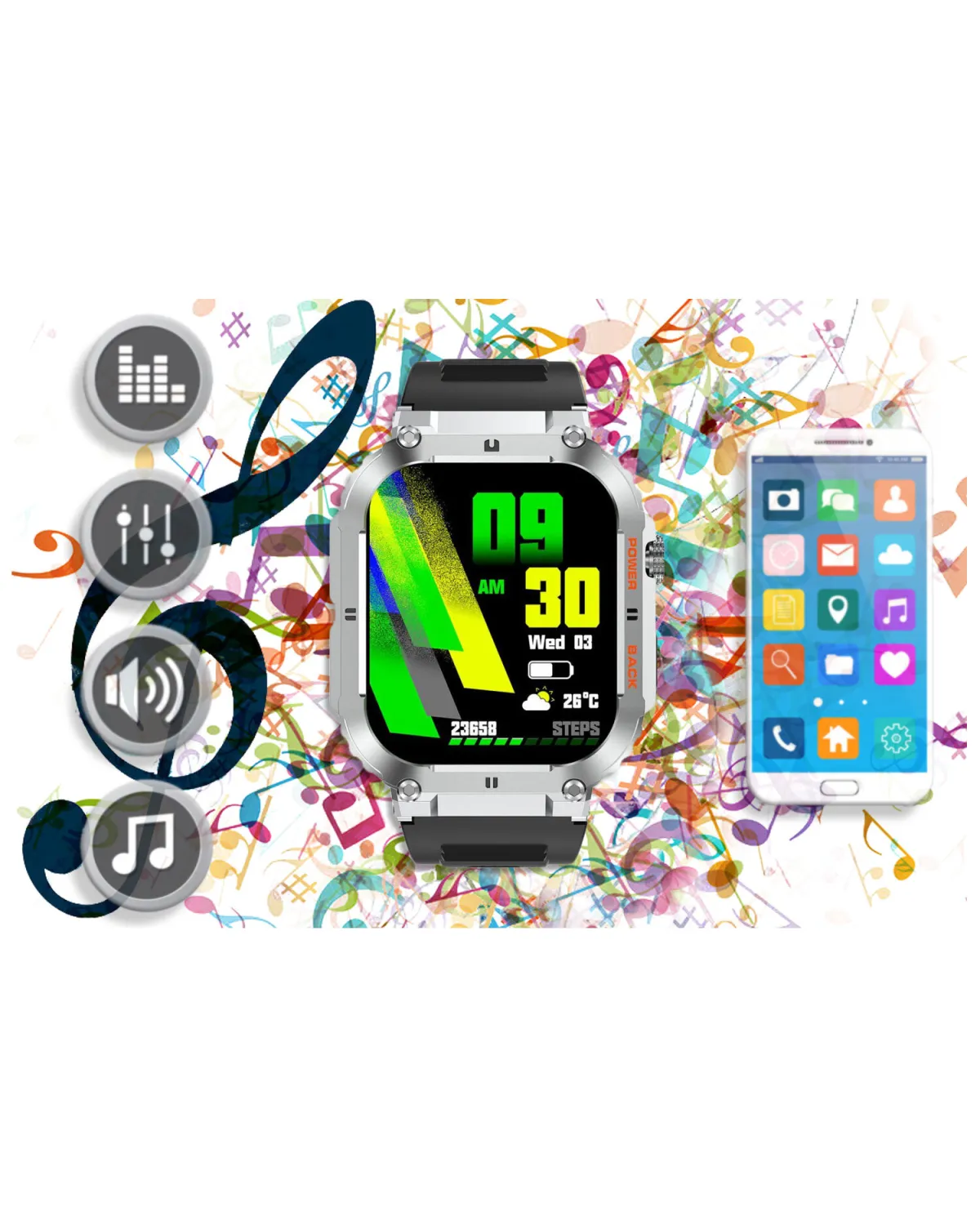 SMARTWATCH MĘSKI GRAVITY GT6-5 - WYKONYWANIE POŁĄCZEŃ, MONITOR SNU (sg020e) SMARTWATCH MĘSKI GRAVITY GT6-5 - WYKONYWANIE POŁĄCZEŃ, MONITOR SNU (sg020e)