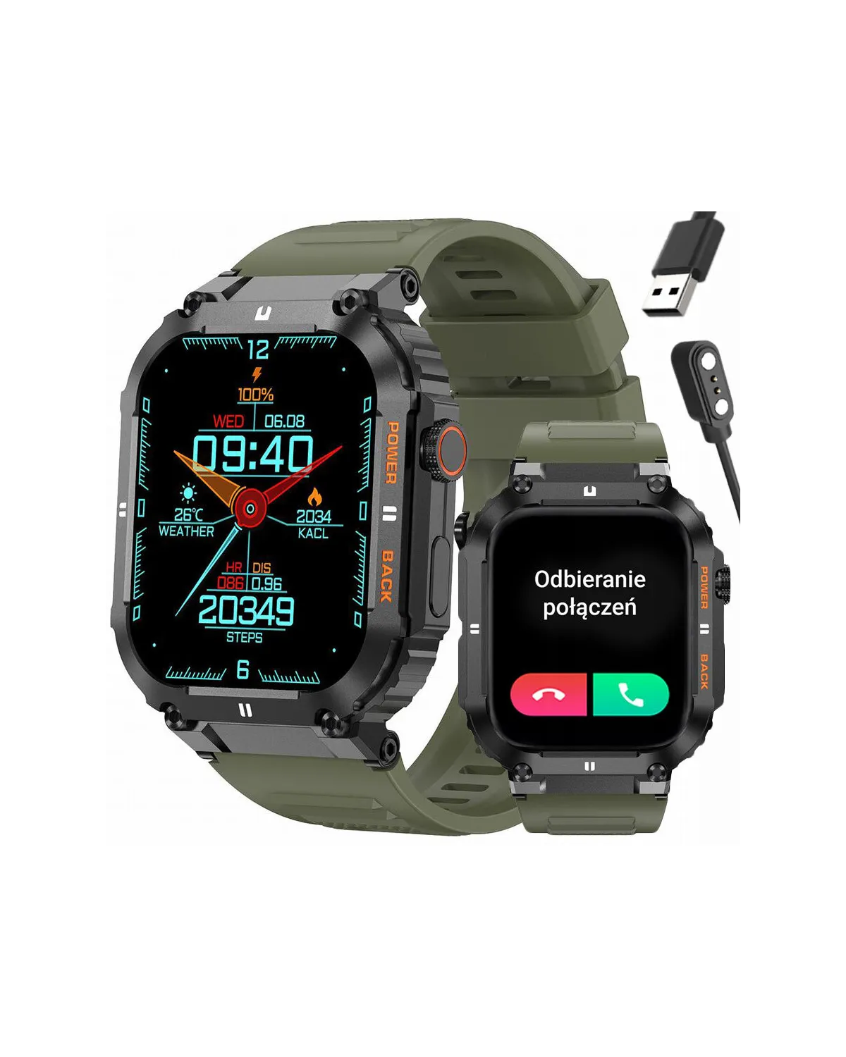 SMARTWATCH MĘSKI GRAVITY GT6-6 - WYKONYWANIE POŁĄCZEŃ, MONITOR SNU (sg020f)