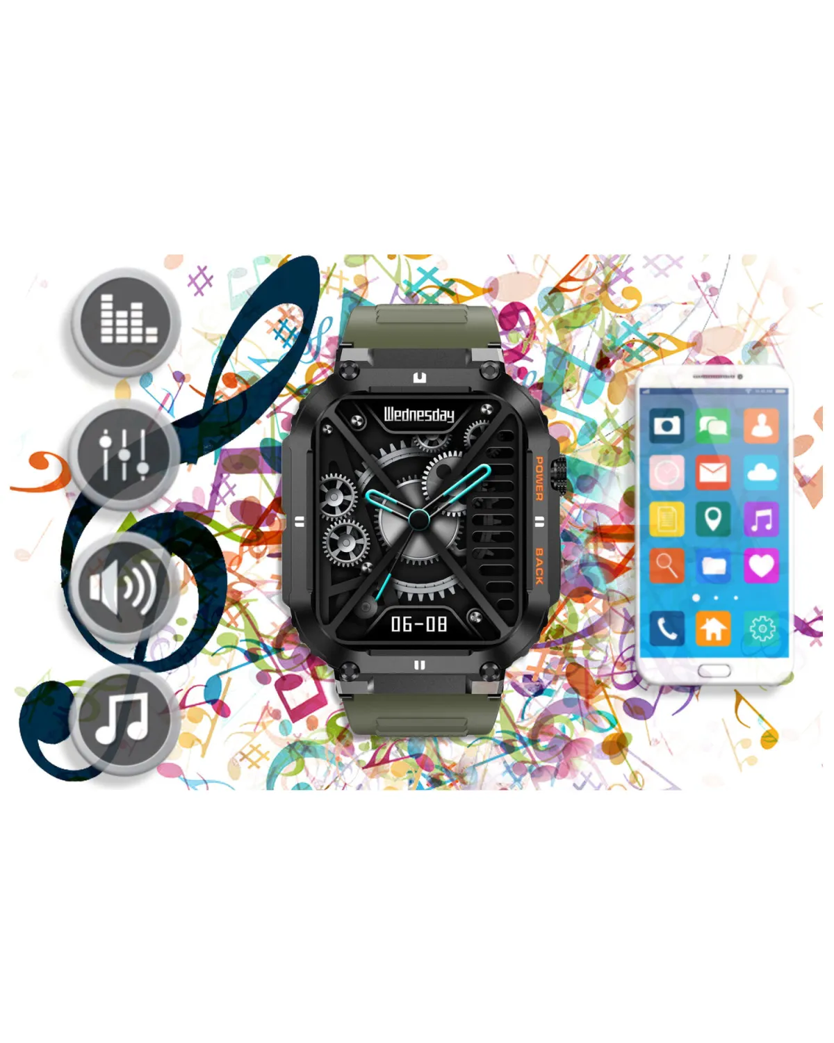 SMARTWATCH MĘSKI GRAVITY GT6-6 - WYKONYWANIE POŁĄCZEŃ, MONITOR SNU (sg020f)