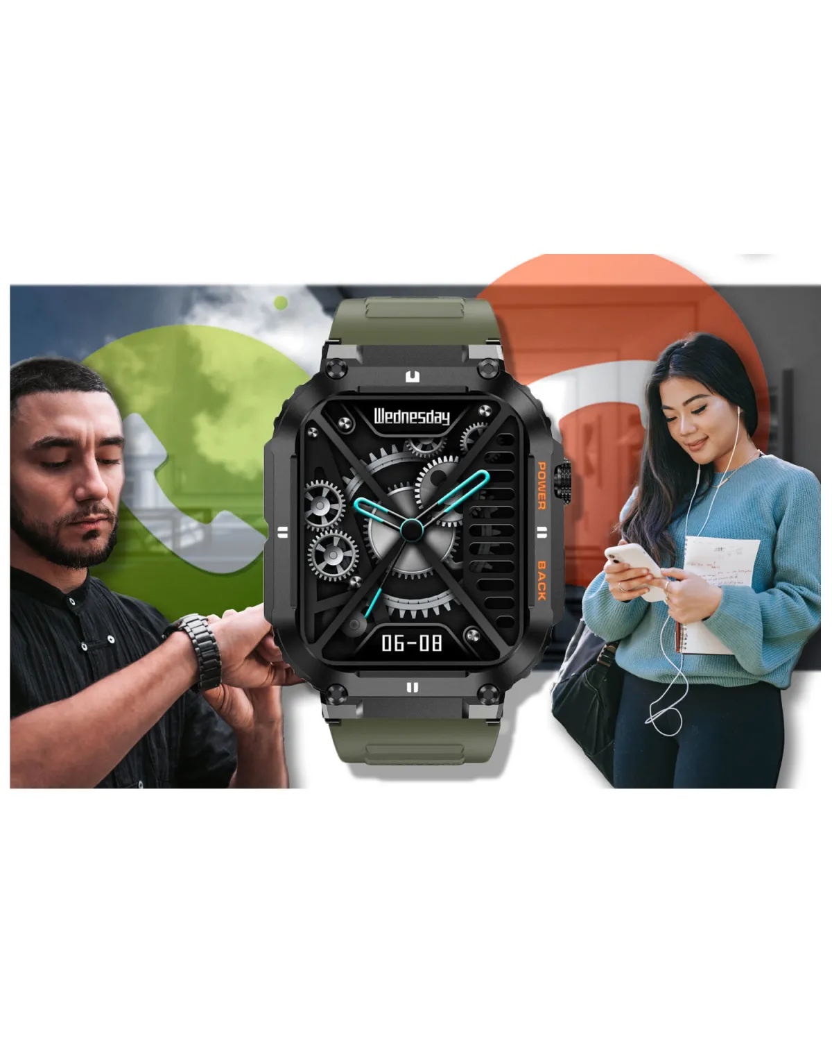 SMARTWATCH MĘSKI GRAVITY GT6-6 - WYKONYWANIE POŁĄCZEŃ, MONITOR SNU (sg020f)