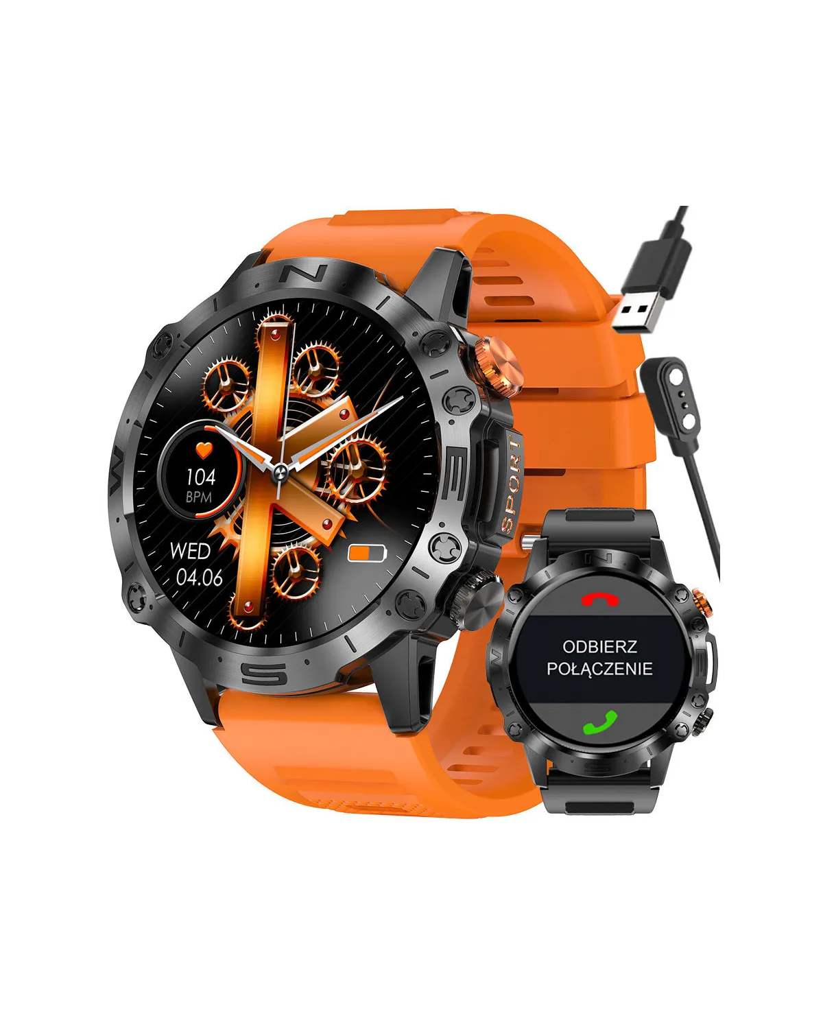 SMARTWATCH MĘSKI GRAVITY GT20-3 - AMOLED, DODATKOWY PASEK (sg024c)