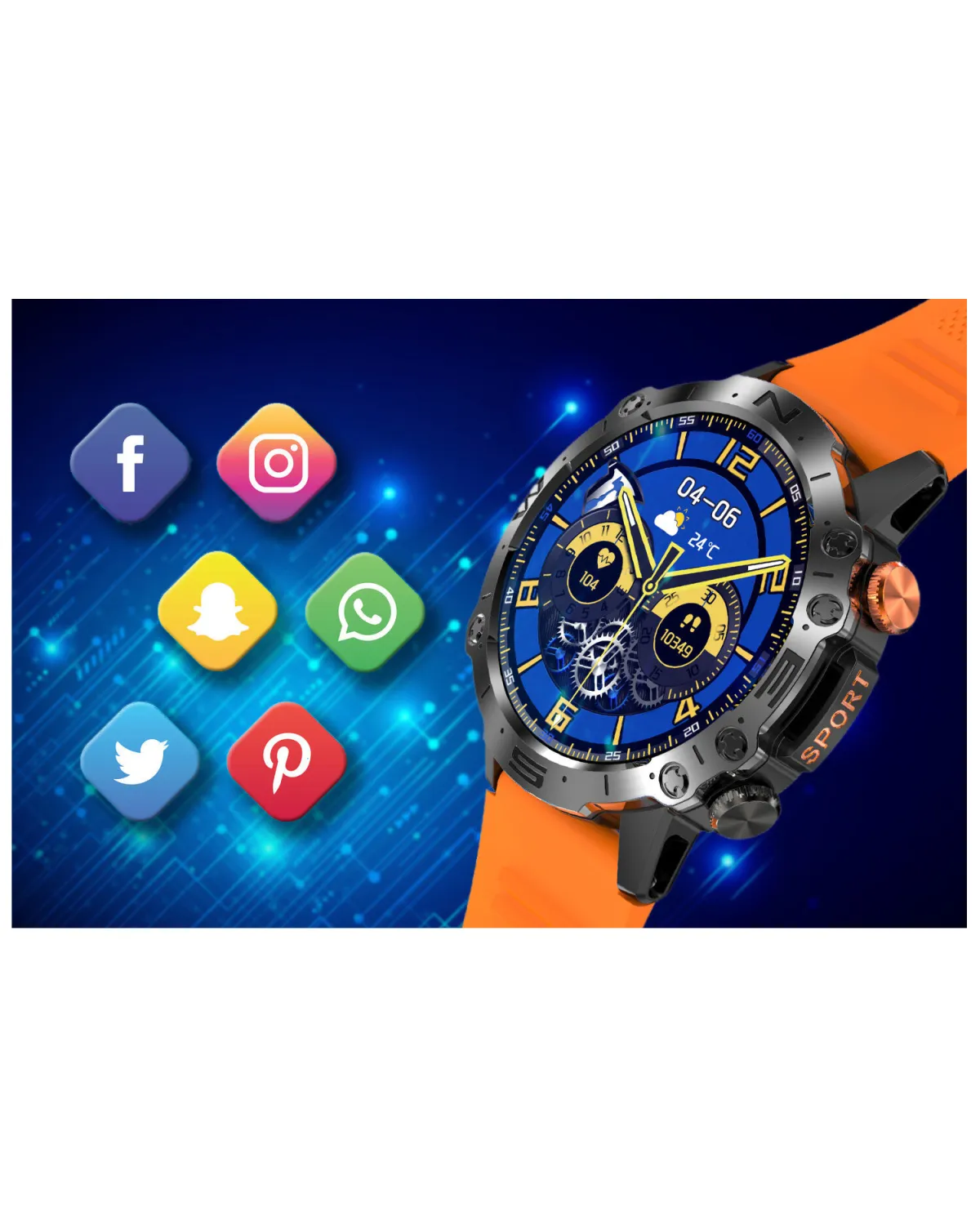 SMARTWATCH MĘSKI GRAVITY GT20-3 - AMOLED, DODATKOWY PASEK (sg024c)