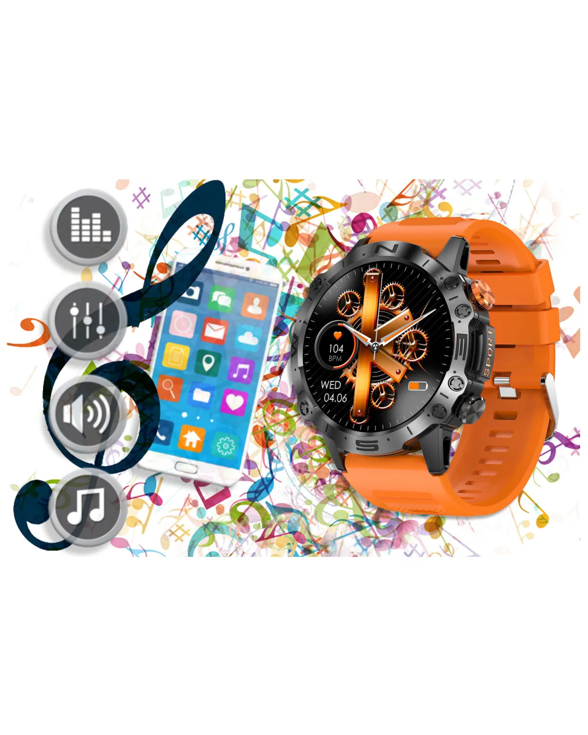 SMARTWATCH MĘSKI GRAVITY GT20-3 - AMOLED, DODATKOWY PASEK (sg024c)