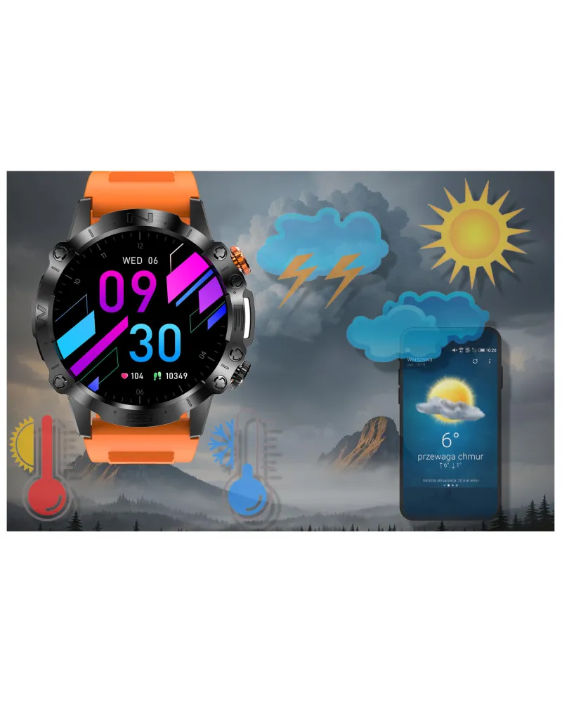 SMARTWATCH MĘSKI GRAVITY GT20-3 - AMOLED, DODATKOWY PASEK (sg024c)