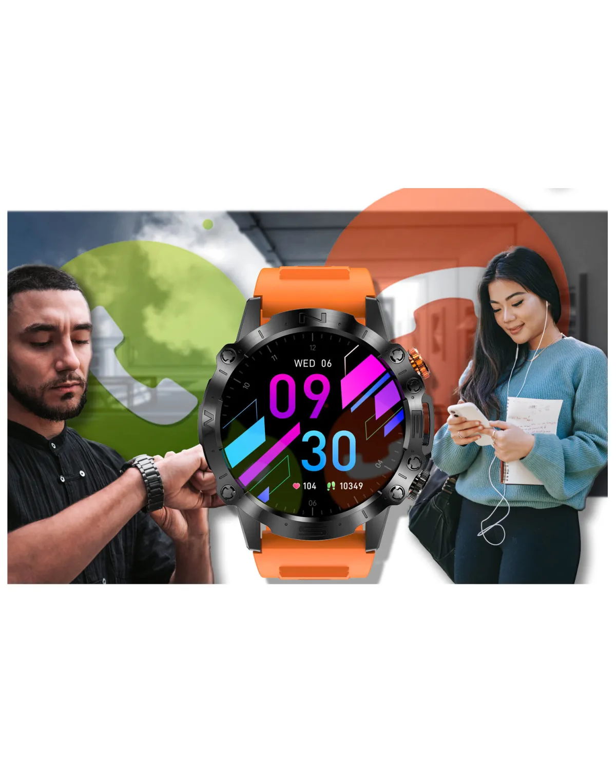 SMARTWATCH MĘSKI GRAVITY GT20-3 - AMOLED, DODATKOWY PASEK (sg024c)