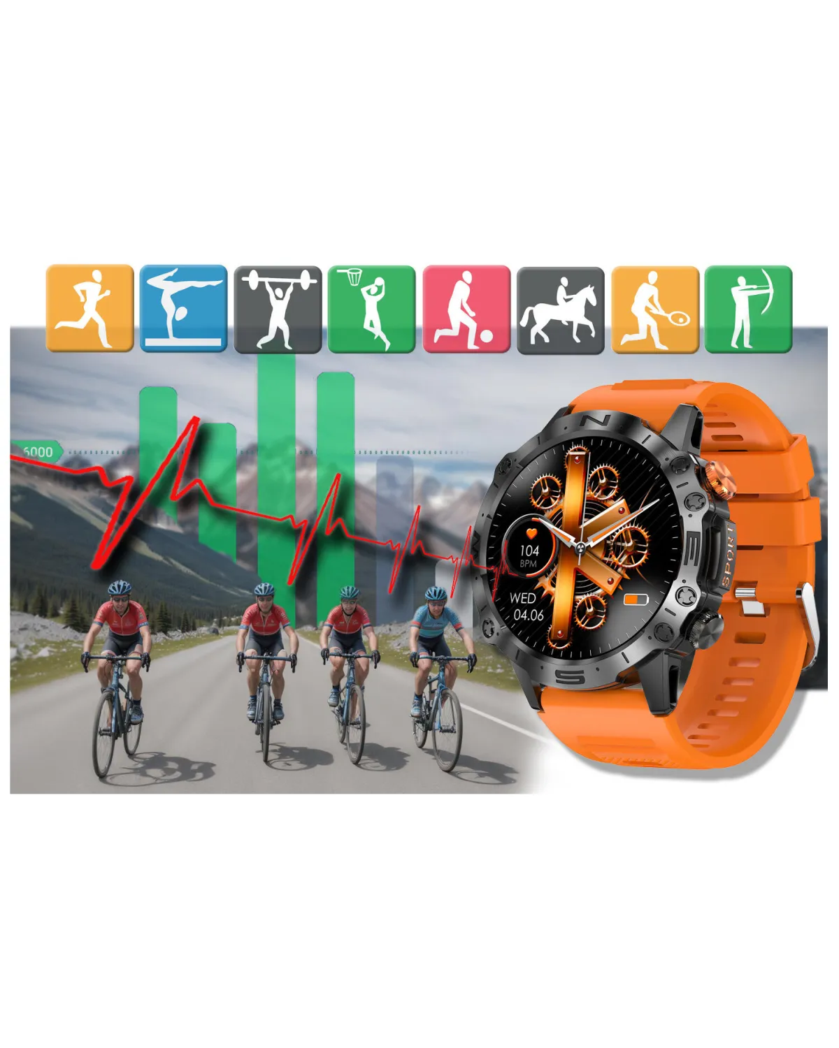 SMARTWATCH MĘSKI GRAVITY GT20-3 - AMOLED, DODATKOWY PASEK (sg024c)