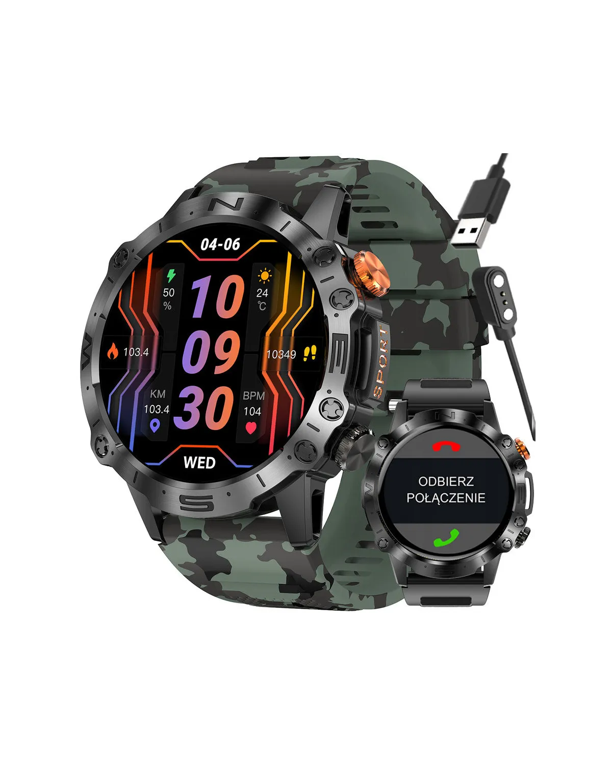 SMARTWATCH MĘSKI GRAVITY GT20-6 - AMOLED, DODATKOWY PASEK (sg024f) SMARTWATCH MĘSKI GRAVITY GT20-6 - AMOLED, DODATKOWY PASEK (sg024f)