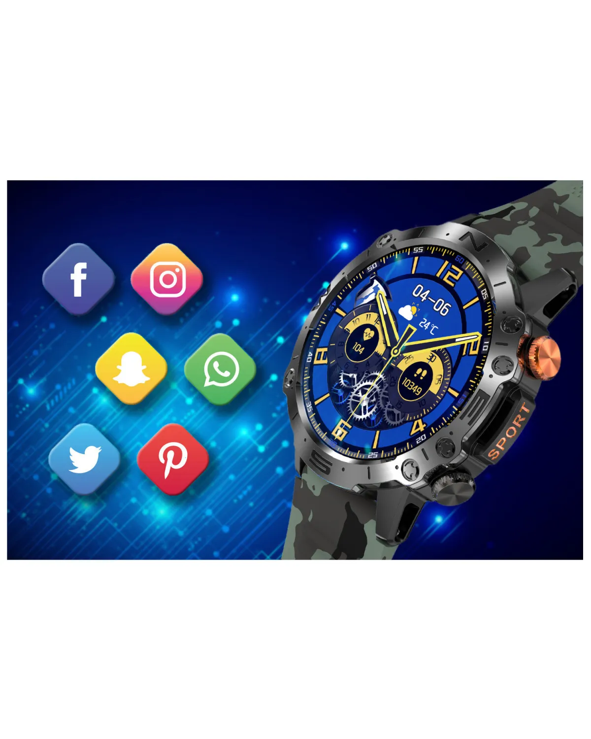 SMARTWATCH MĘSKI GRAVITY GT20-6 - AMOLED, DODATKOWY PASEK (sg024f) SMARTWATCH MĘSKI GRAVITY GT20-6 - AMOLED, DODATKOWY PASEK (sg024f)