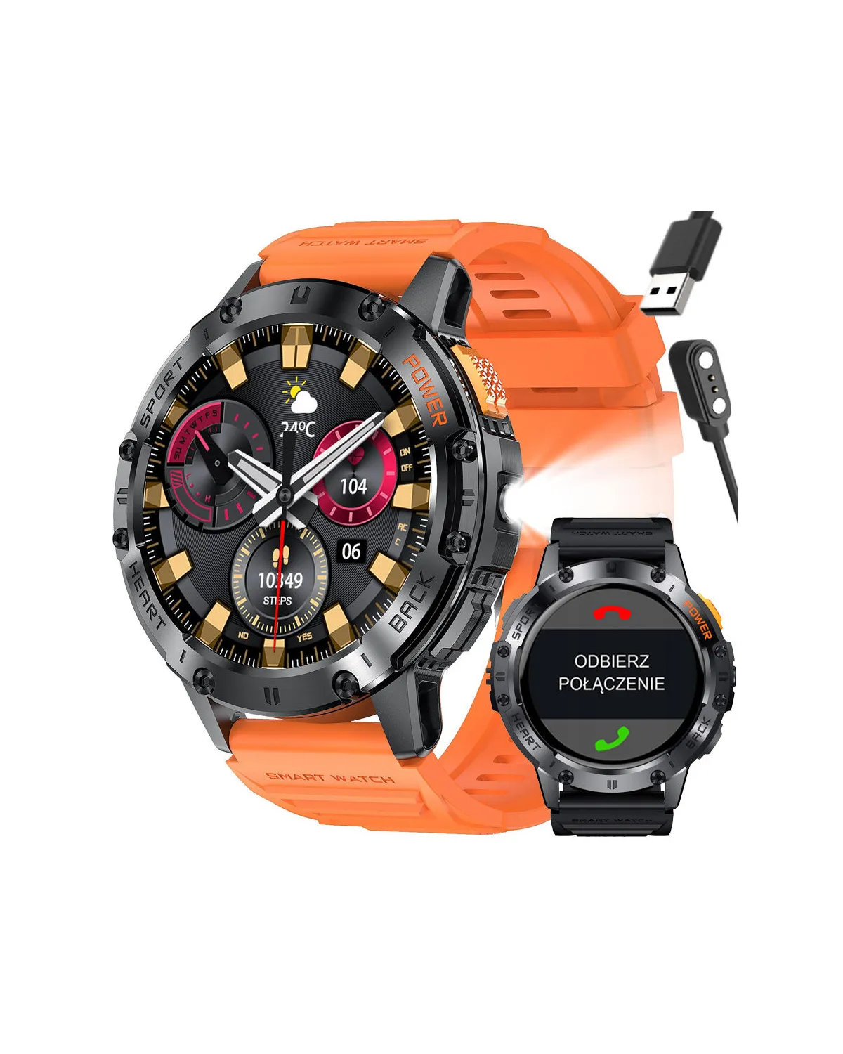 SMARTWATCH MĘSKI GRAVITY GT22-3 - AMOLED, DODATKOWY PASEK (sg030c)