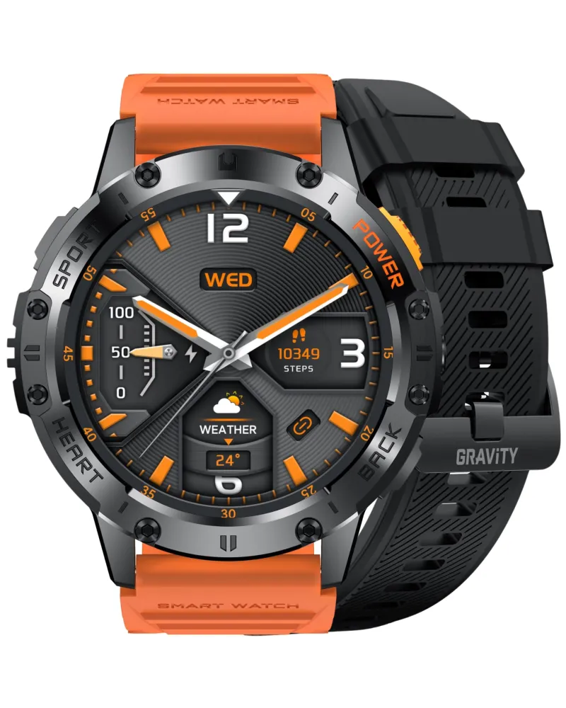 SMARTWATCH MĘSKI GRAVITY GT22-3 - AMOLED, DODATKOWY PASEK (sg030c)