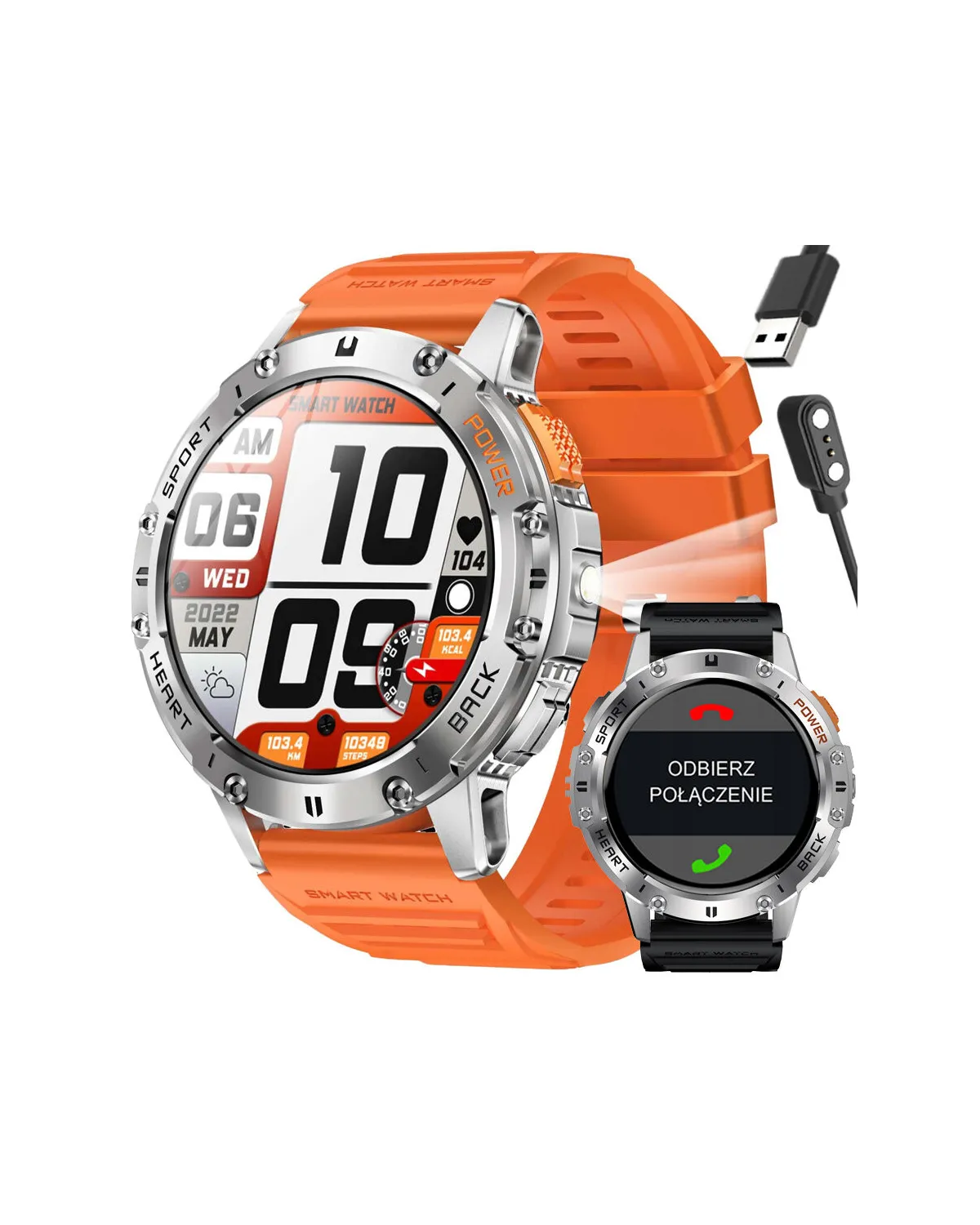 SMARTWATCH MĘSKI GRAVITY GT22-4 - AMOLED, DODATKOWY PASEK (sg030d)