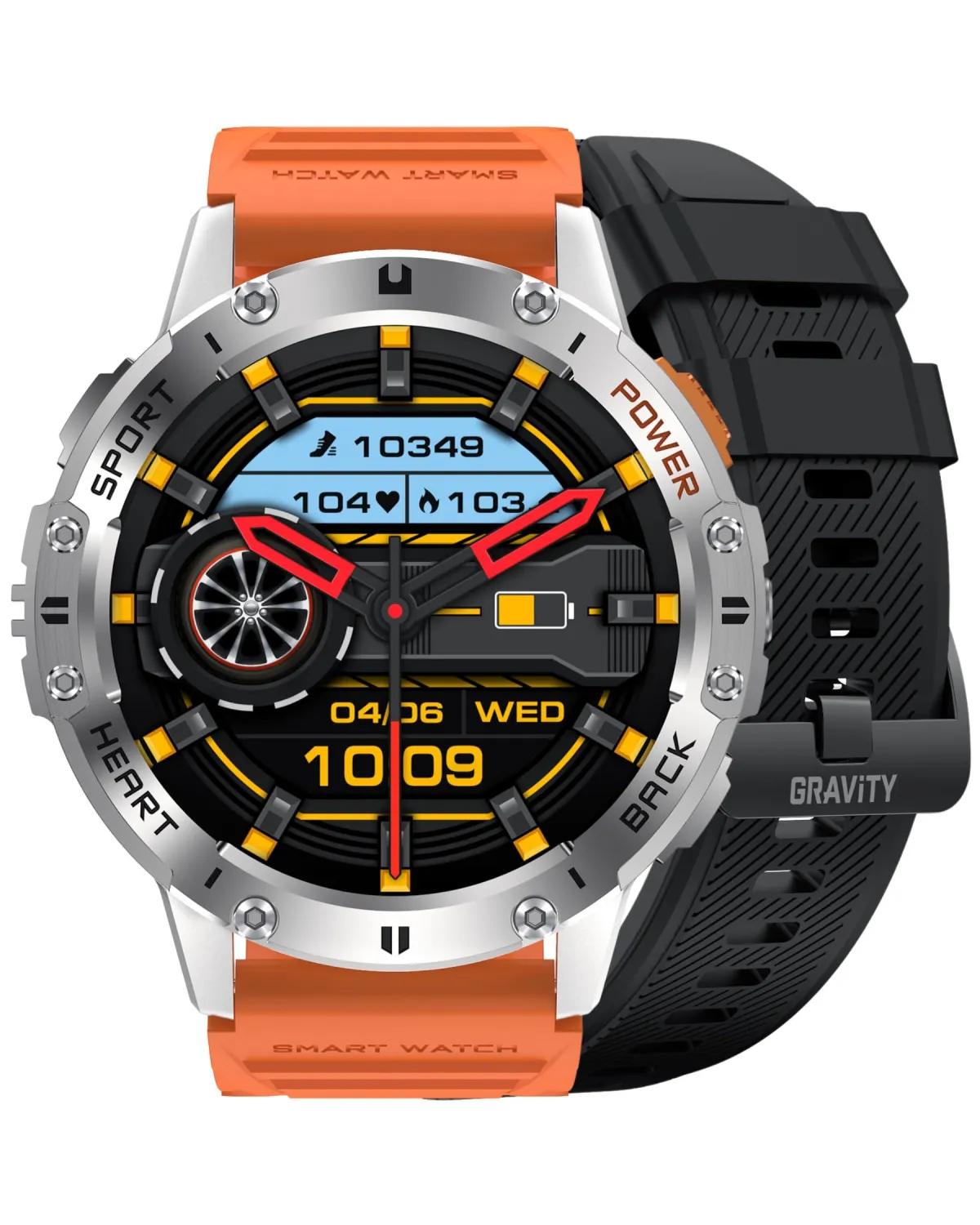 SMARTWATCH MĘSKI GRAVITY GT22-4 - AMOLED, DODATKOWY PASEK (sg030d)