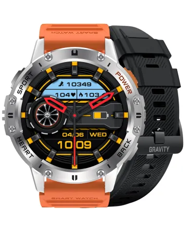 SMARTWATCH MĘSKI GRAVITY GT22-4 - AMOLED, DODATKOWY PASEK (sg030d)