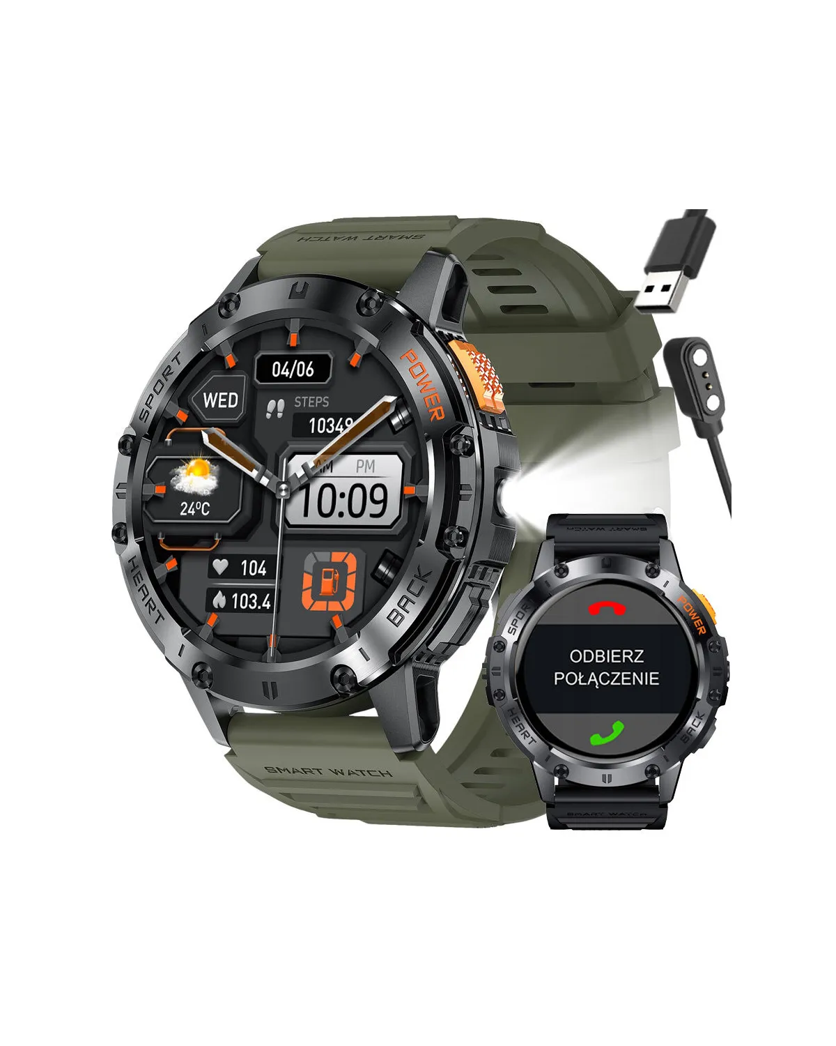 SMARTWATCH MĘSKI GRAVITY GT22-5 - AMOLED, DODATKOWY PASEK (sg030e)