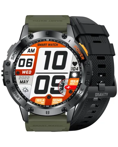 SMARTWATCH MĘSKI GRAVITY GT22-5 - AMOLED, DODATKOWY PASEK (sg030e)
