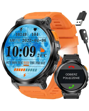 SMARTWATCH MĘSKI GRAVITY GT23-3 - LATARKA, DODATKOWY PASEK  (sg031c)