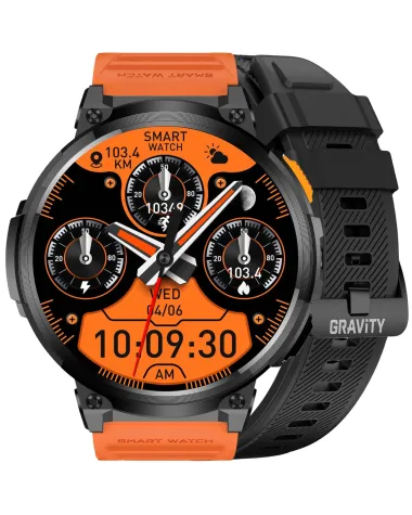 SMARTWATCH MĘSKI GRAVITY GT23-3 - LATARKA, DODATKOWY PASEK  (sg031c)