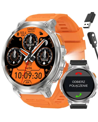 SMARTWATCH MĘSKI GRAVITY GT23-4 - LATARKA, DODATKOWY PASEK  (sg031d)