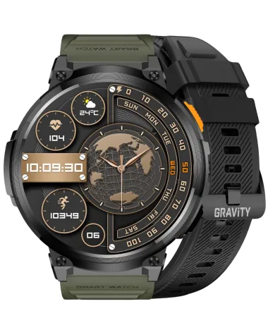 SMARTWATCH MĘSKI GRAVITY GT23-5 - LATARKA, DODATKOWY PASEK  (sg031e)