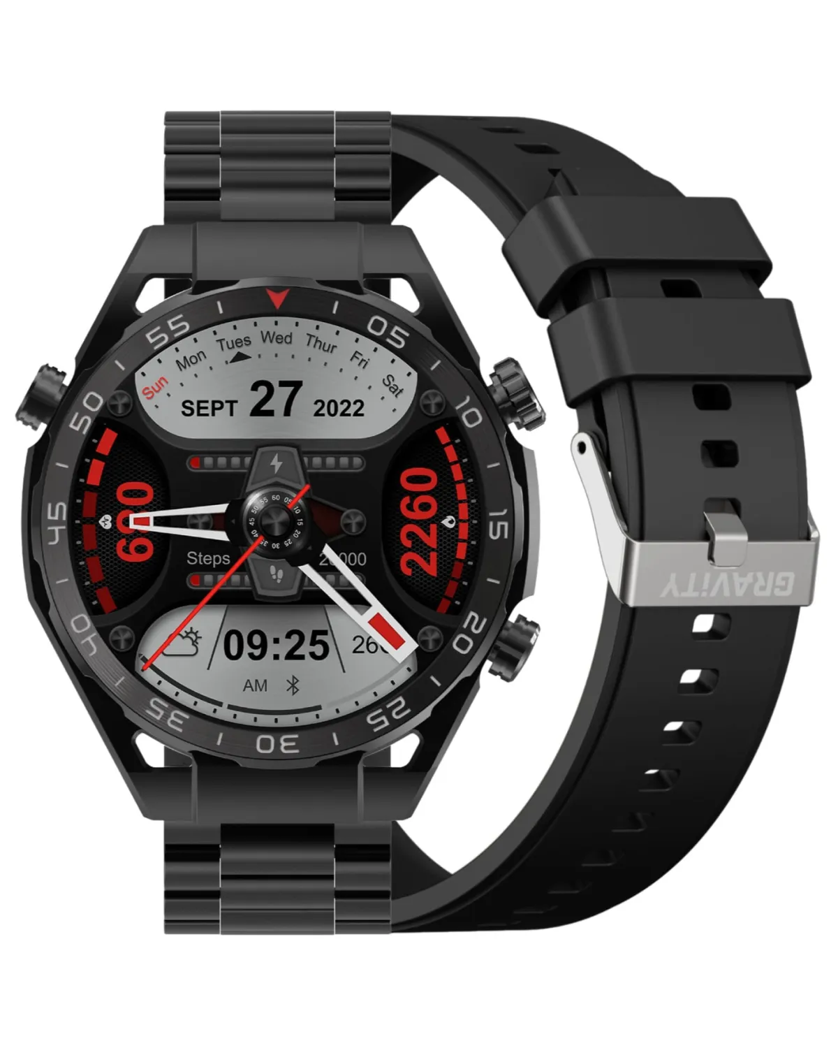SMARTWATCH MĘSKI GRAVITY GT13-1 - DODATKOWY PASEK (sg028a)